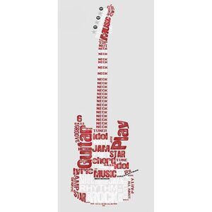 NEW RoomMates RMK1884GM Rock Guitar Peel and Stick Giant Wall Decal